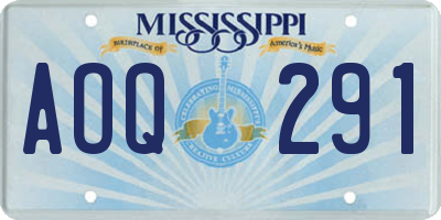 MS license plate AOQ291