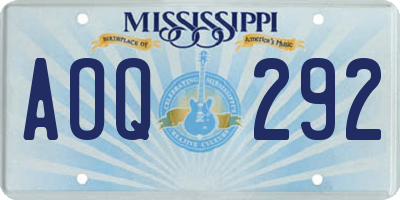 MS license plate AOQ292