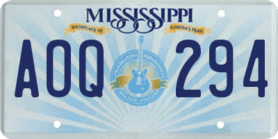 MS license plate AOQ294