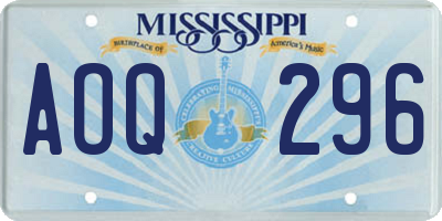 MS license plate AOQ296