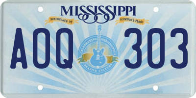 MS license plate AOQ303