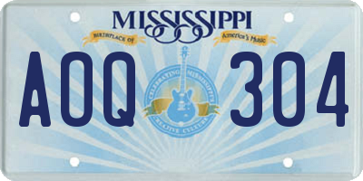 MS license plate AOQ304