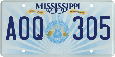 MS license plate AOQ305