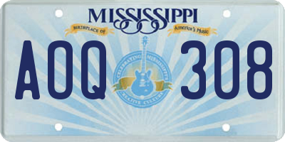 MS license plate AOQ308