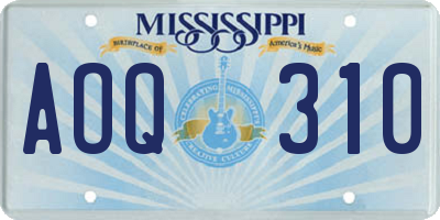 MS license plate AOQ310