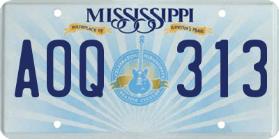 MS license plate AOQ313