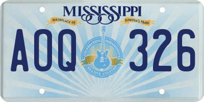 MS license plate AOQ326