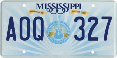 MS license plate AOQ327