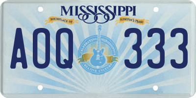 MS license plate AOQ333