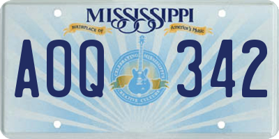 MS license plate AOQ342
