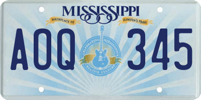 MS license plate AOQ345