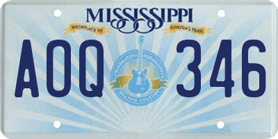 MS license plate AOQ346