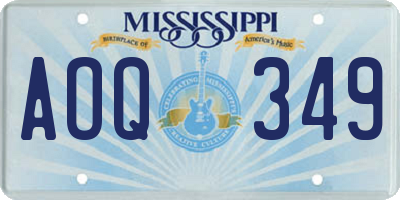 MS license plate AOQ349
