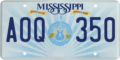 MS license plate AOQ350