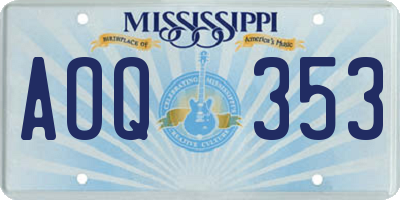 MS license plate AOQ353