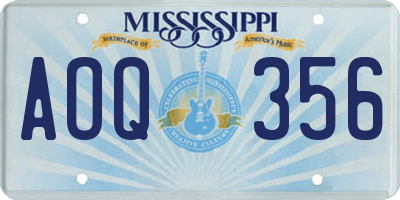 MS license plate AOQ356