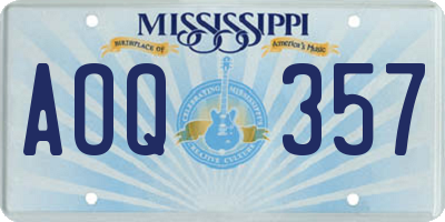 MS license plate AOQ357