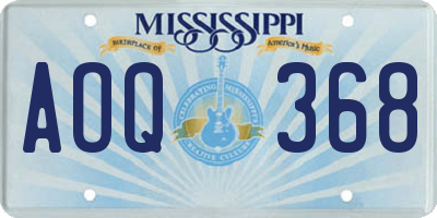 MS license plate AOQ368