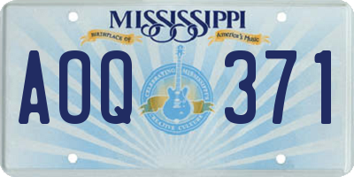 MS license plate AOQ371