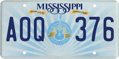 MS license plate AOQ376