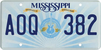 MS license plate AOQ382