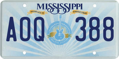 MS license plate AOQ388