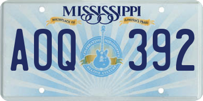 MS license plate AOQ392
