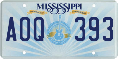 MS license plate AOQ393