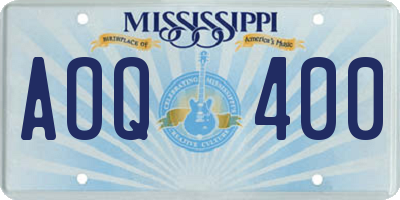 MS license plate AOQ400
