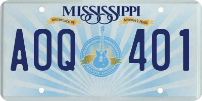 MS license plate AOQ401