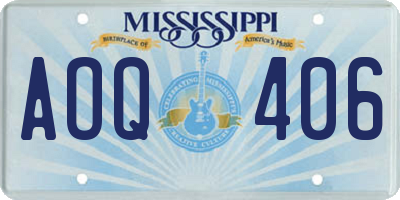MS license plate AOQ406