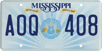 MS license plate AOQ408