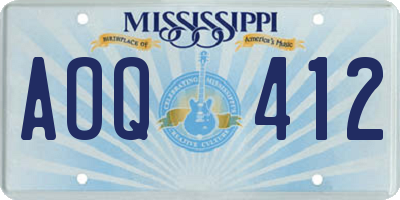 MS license plate AOQ412