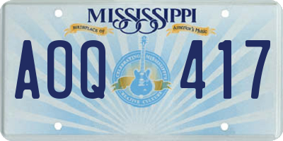 MS license plate AOQ417