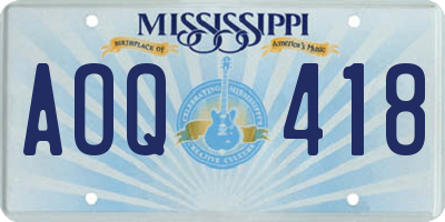 MS license plate AOQ418