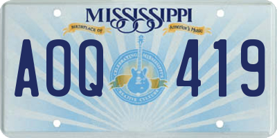 MS license plate AOQ419