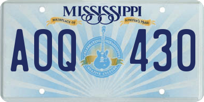 MS license plate AOQ430