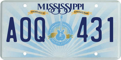 MS license plate AOQ431