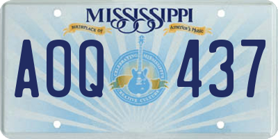 MS license plate AOQ437