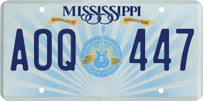 MS license plate AOQ447