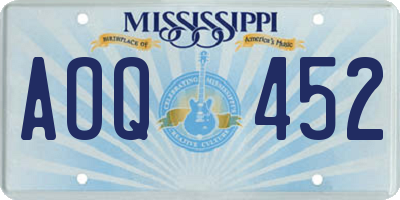 MS license plate AOQ452
