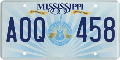 MS license plate AOQ458