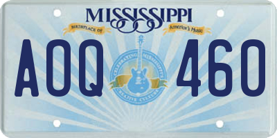 MS license plate AOQ460