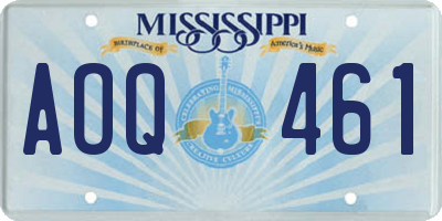 MS license plate AOQ461