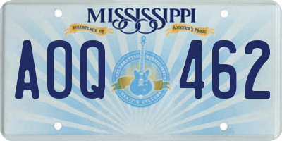 MS license plate AOQ462