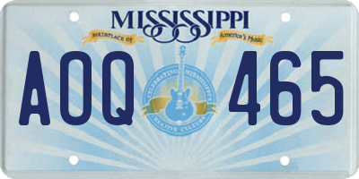 MS license plate AOQ465