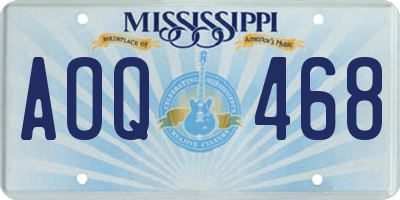MS license plate AOQ468