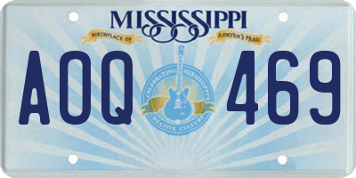MS license plate AOQ469