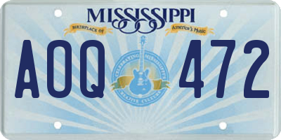 MS license plate AOQ472