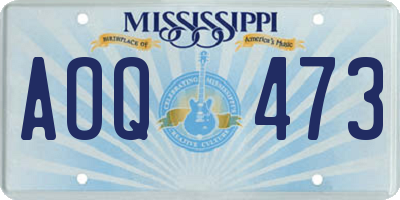 MS license plate AOQ473